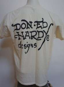 ED HARDY Awesome Love Gamble Artsy Rhinestones Mens Shirt Top XL 