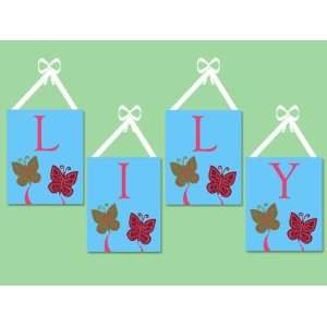  BUTTERFLIES CANVAS WALL LETTERS: Baby