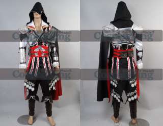 Assassins Creed 2 II Ezio Cosplay Costume Black Outfit  