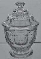 Large Flint Pattern Glass Ashburton EAPG Sugar Bowl with Lid  