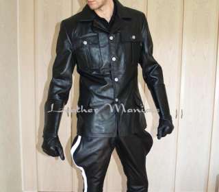 leather uniform jacket german military style tunica  