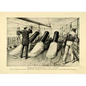  1899 Print Spanish American War Pneumatic Dynamite Guns 