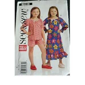  GIRLS TOP, SHORTS AND GOWN SIZE 6 7 8 SEE & SEW BY 