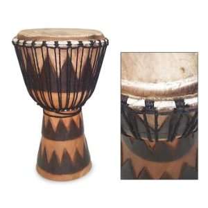  Wood djembe drum, Triple Crown