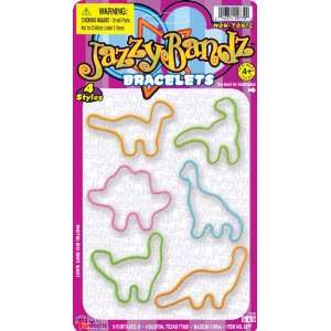  Jazzy Bandz Shaped Rubber Bands Bracelets Dinosaurs: Toys 