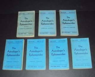 Astrologers Ephemerides ~ 1880 1950 ~ 7 Volume Set ~ 7 Books (0127 