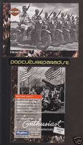 HARLEY DAVIDSON WW2 US Gas Mask Troops Motorcycle CARD  
