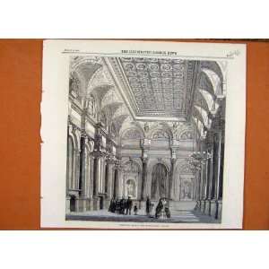  Banqueting Hall Clothworkers Company C1859 Old Print