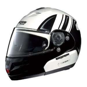  N103 Motorcycle Helmet, Motorrad Black/White, Medium 