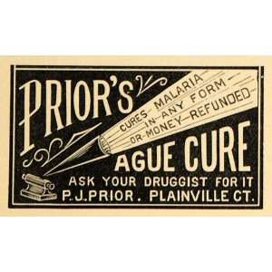  1900 Ad P J Prior Ague Malaria Medical Cure Remedy Drug 