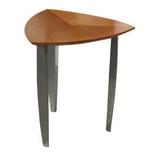 Vintage Mid Century Triangular Wood Side Table  