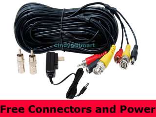 BNC RCA Security Camera Cable Audio Video All in One Wire 150ft with 