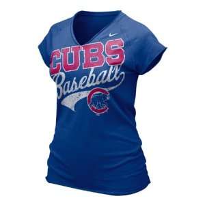   Chicago Cubs Womens Royal Bases Loaded V Neck Tee: Sports & Outdoors