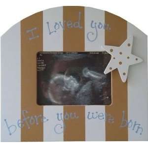  Sonogram Picture Frame in Blue and Chocolate Baby