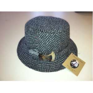  Irish Made Tweed Walking Hat   Grey Herringbone   XL 