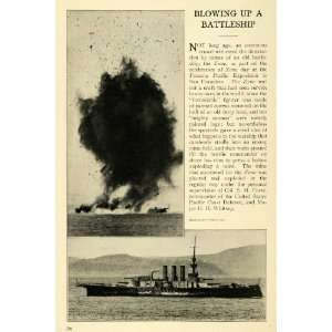  1915 Print Battleship Explosion Panama Pacific Navy 