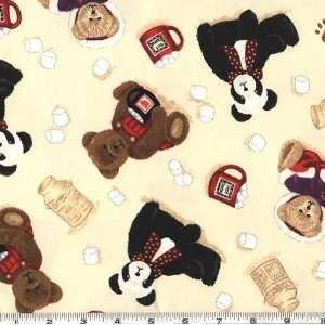  45 Wide Boyds Bears Flannel Hot Cocoa Fabric By The 