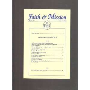  Faith & Mission Volume 19, No. 3 David Lanier Books