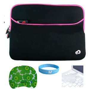  Protective Durable Neoprene Black Pink Sleeve Case for 15 