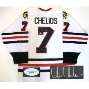Autographed Chris Chelios Jersey   Blackhawks 92 Cup Jsa W  