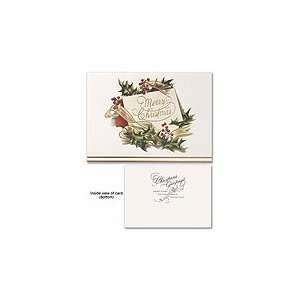  Masterpiece Holly & Ribbon Boxed Holiday Card   5 3/4 X 8 