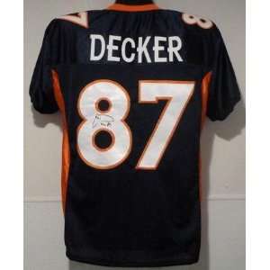   Decker Signed Jersey   Blue   Autographed NFL Jerseys: Sports