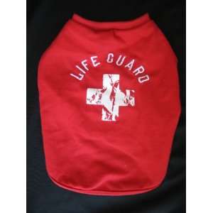 Red Life Guard Tank Shirt for Small Dog:  Kitchen & Dining