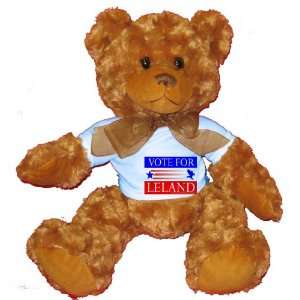  VOTE FOR LELAND Plush Teddy Bear with BLUE T Shirt: Toys 
