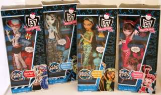 MONSTER HIGH DEAD TIRED Dolls Complete SET of 4 New!  