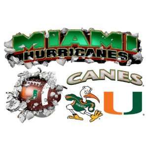  Miami Hurricanes Multi Logo Design Wallcrasher Sports 