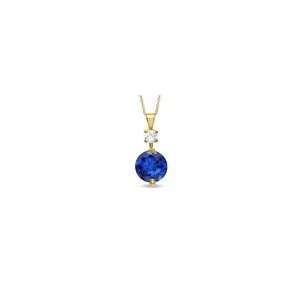 ZALES Lab Created Blue Sapphire and White Topaz Pendant in 10K Gold 10 