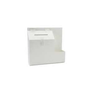   Box with Locking Top, 13 3/4 x 3 5/8 x 13, White