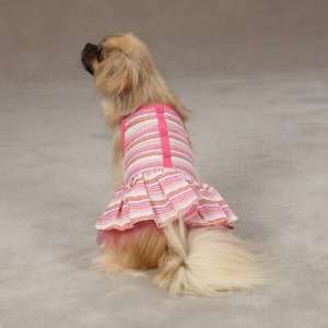  MEDIUM   PINK   Striped Seersucker Dog Dresses