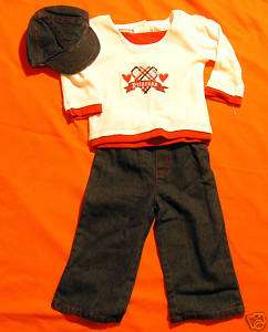NWT! GIRLS BABY TOGS 3 PC JEAN OUTFIT SIZE 12 MTHS $26.  