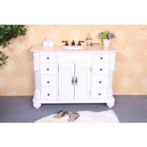  48 Single Bathroom Vanity Set in White Vanity Top: Egypt 