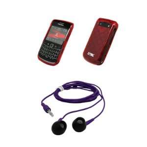  EMPIRE Red Poly Skin Skin Cover Case + Purple 3.5mm Stereo 