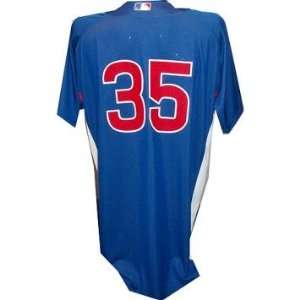   Used Batting Practice Cool Base Blue Jersey (48): Sports Collectibles