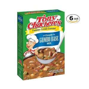 Tony Chacheres Creole Gumbo Base Mix SIX 3 oz Boxes  