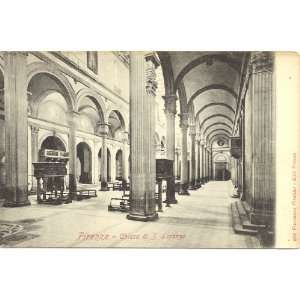   Vintage Postcard Interior of Chiesa di San Lorenzo   Florence Italy