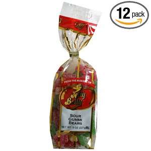 Jelly Belly Sour Gummi Bears, 8 Ounce Bags (Pack of 12):  