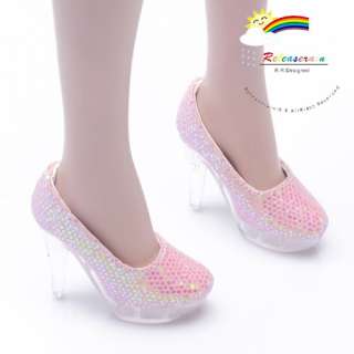 Clear Pumps Shoes Pink for 22 Tonner American Model  