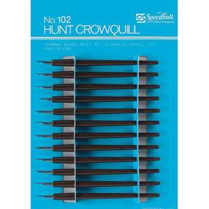 Speedball Pen Nibs 12pk #102 Crow Quill Nibs with Holder SPE 9432 