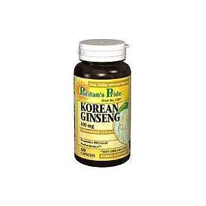  Korean Ginseng Standardized 100 mg 100 mg 60 Capsules 