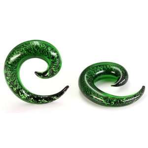    Pyrex Glass GREEN Glitter SPIRAL   Price Per 1  6g~4mm Jewelry