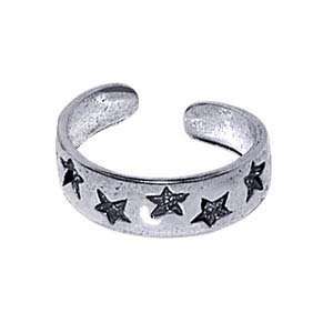   Free Sterling Silver Antique Finish Toering Star Toe Ring: Jewelry