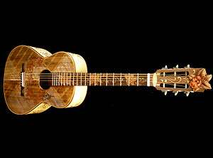   New Handmade Parlor Acoustic Guitar Soft Case Balinese Koa Top ORCHID