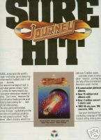 JOURNEY 1982 Poster Ad HOT BAND IS NOW VIDEO GAME mint  