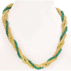   Handcrafted Natural Semi   Precious Beaded Twisted Necklace Jewelry