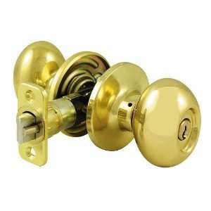  Strathmere Egg Knob Polished Brass Entry Door Lock: Home 