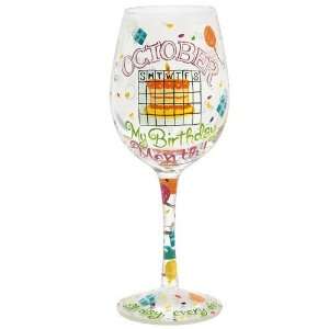    Lolita Love My Birthday Month Wine Glass, October